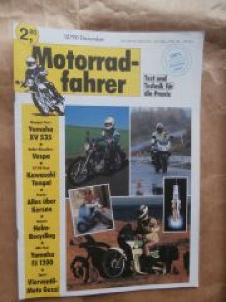 Motorradfahrer 12/1990 Yamaha XV535,Vespa,Kawasaki Tengai,