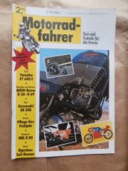 Motorradfahrer 5/1990 Yamaha XT600E, BMW-Boxer R50-R69,