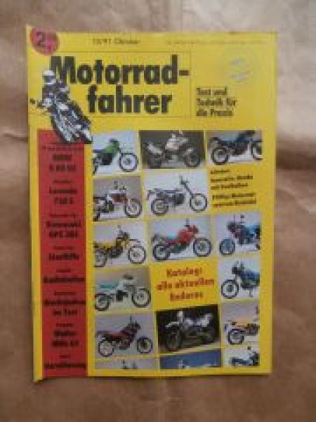 Motorradfahrer 10/1991 BMW R80 GS,Laverda 750S,Kawasaki GPZ 305
