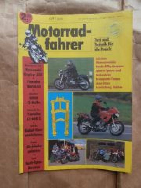 Motorradfahrer 6/1991 Kawasaki Zephyr 550,Yamaha TDM 850,