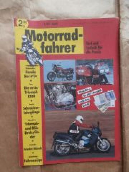 Motorradfahrer 4/1991 Honda Bol d`Or,Triumph 1200, Portrait: Fri