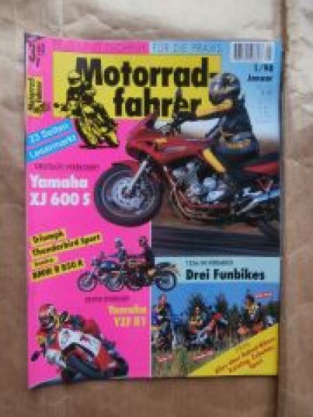 Motorradfahrer 1/1998 Triumph Thunderbird Sport vs. BMW R 850R