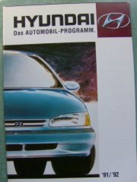 Hyundai Modellprogramm Prospekt 1/1991 NEU