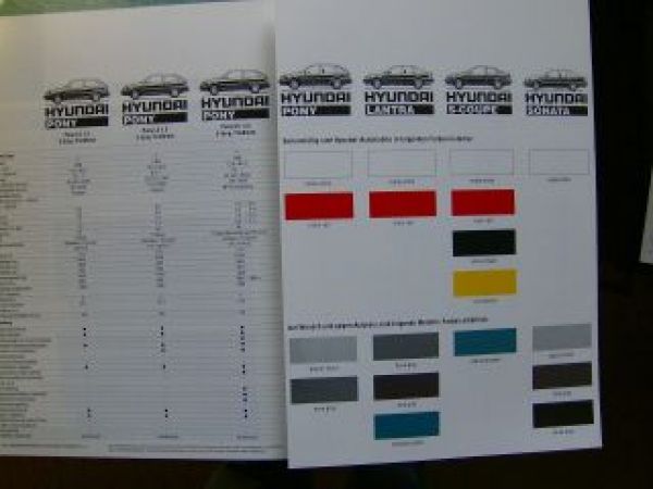 Hyundai Modellprogramm Prospekt 1/1991 NEU