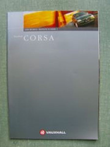 Vauxhall Corsa B Propsekt  Englisch UK Neu 8/1998