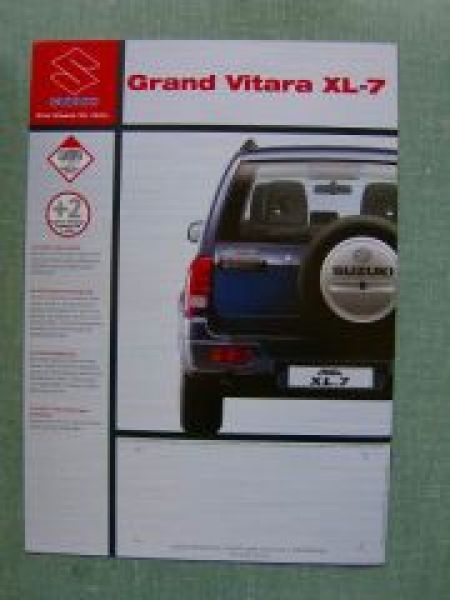 Suzuki Grand Vitara XL-7 Prospekt 8/2003 NEU