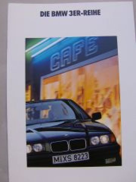 BMW 3er Reihe E36 Limousine Prospekt 1991 NEU