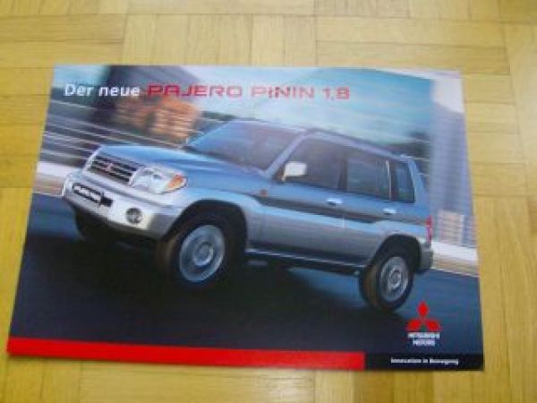 Mitsubishi Pajero Pinin 1.8 Prospekt 11/2001 NEU