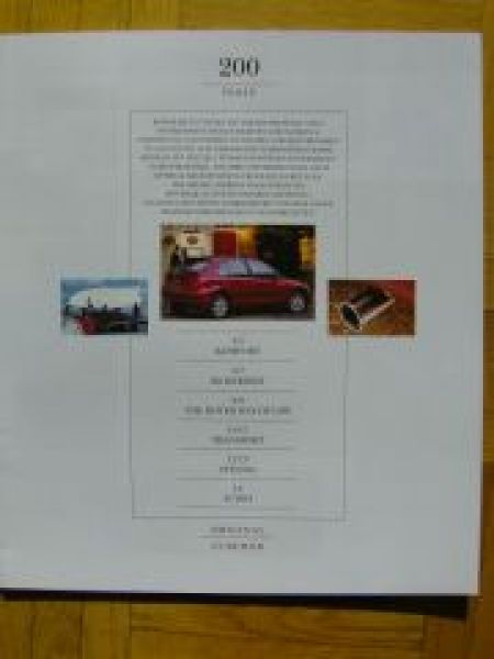 Rover Serie 200 Original Zubehör Prospekt 2/1999 NEU