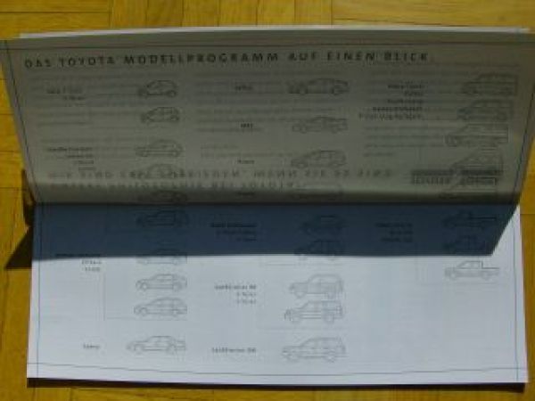 Toyota Modellprogramm Preisliste August 1999 NEU