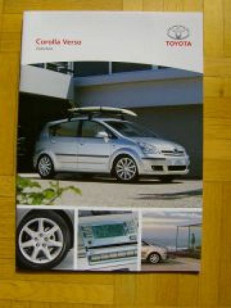 Toyota Corolla Verso Zubehör Prospekt +Preise 8/2004 NEU