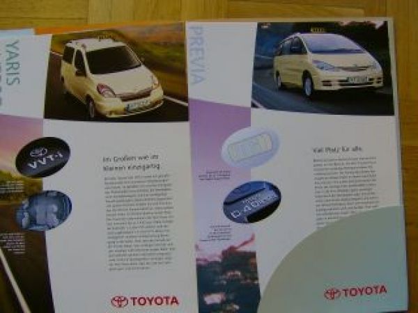 Toyota Taxi Programm Mappe Prospekt 3/2001 NEU