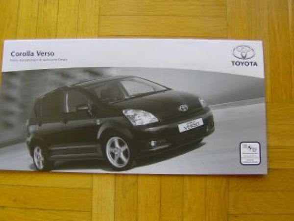 Toyota Corolla Verso Prospekt 4/2006 +Preisliste NEU