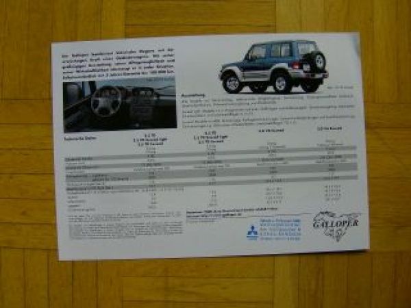 Mitsubishi Gallper 2,5TD Exceed Prospektblatt NEU