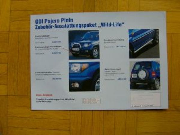 Mitsubishi GDI Pajero Pinin Zubehör Prospekt Wild-Life NEU