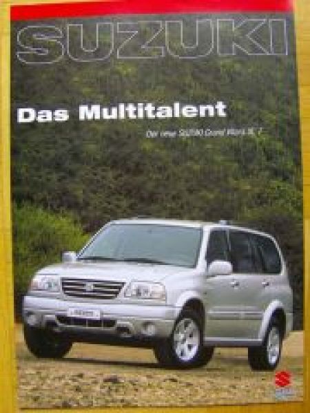 Suzuki Grand Vitara XL7 Prospekt Vorstellung 4/2001 NEU