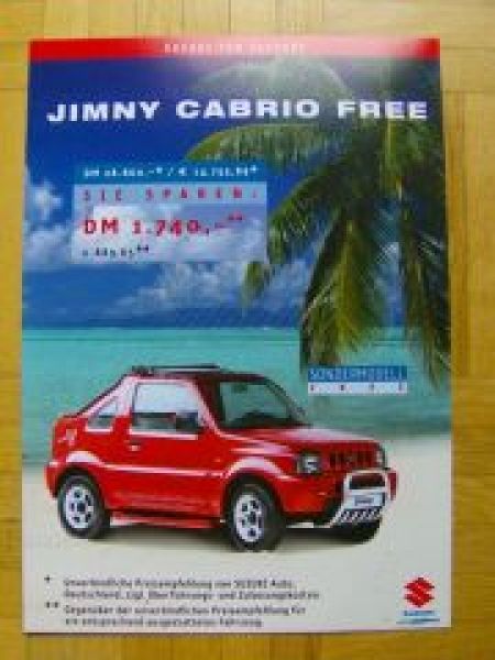 Suzuki Jimny Cabrio Free Prospekt 4/2000 NEU