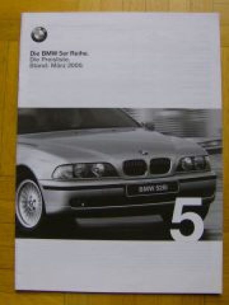BMW Preisliste 5er Reihe Limousine/Touring E39 2000 +M5