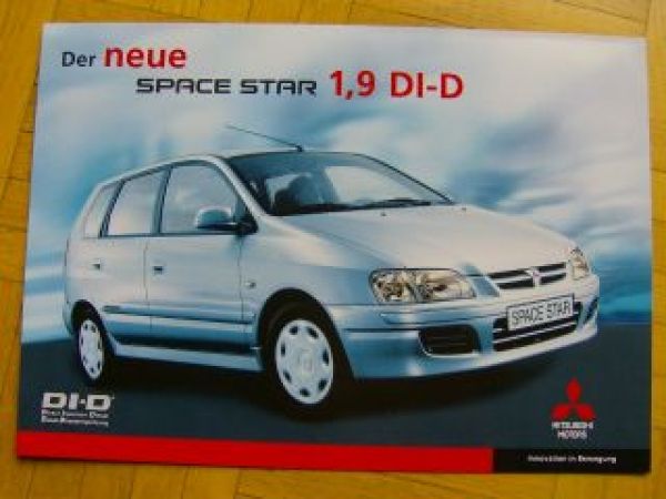 Mitsubishi Space Star 1,9 DI-D Prospektblatt 3/2001 NEU