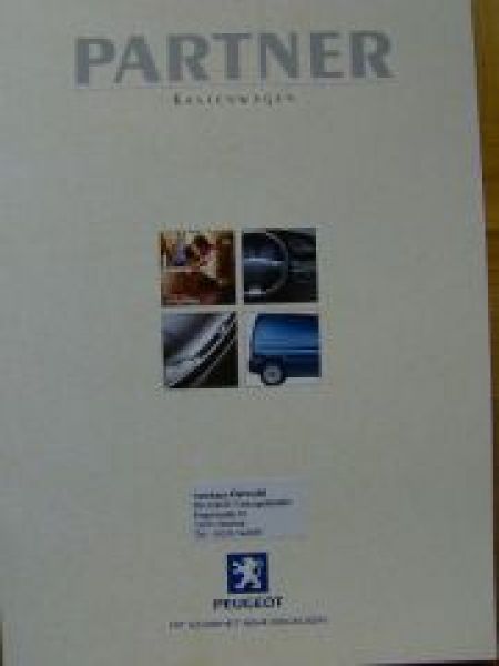 Peugeot Partner Kastenwagen Prospekt 10/1998 NEU