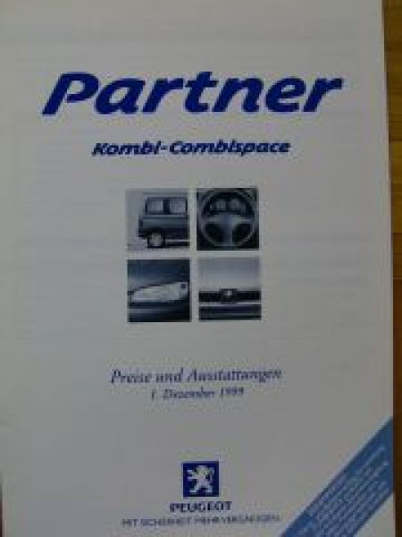 Peugeot Preisliste Partner Kombi-Combispace 1.12.1999