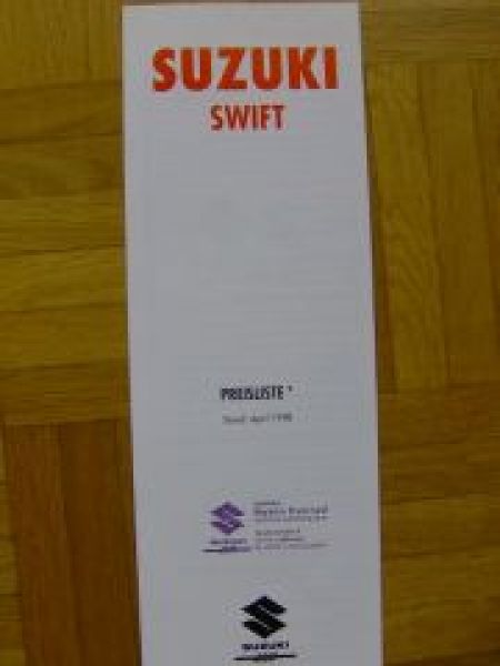 Suzuki Swift Prospekt 8/1997 NEU +Preisiste