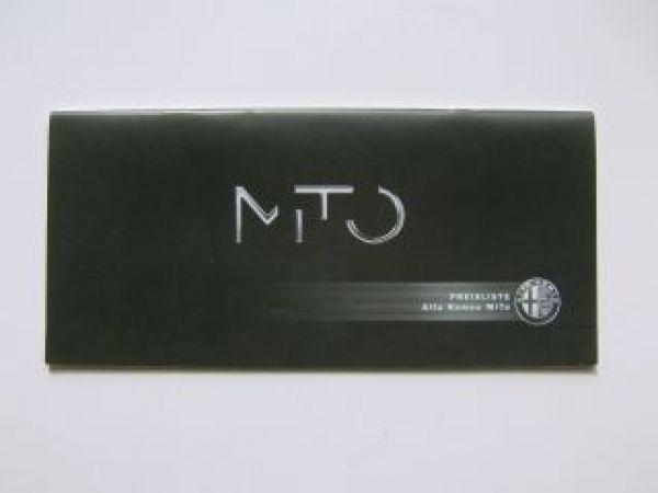 Alfa Romeo Mito Preisliste 7/2008 NEU