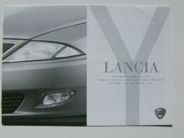 Lancia Y Technische Daten/Versionen/Ausstattung/Preise 8/2001