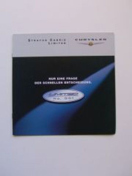 Chrysler Stratus Cabrio Limited Prospekt 2/2000 A5 Format NEU