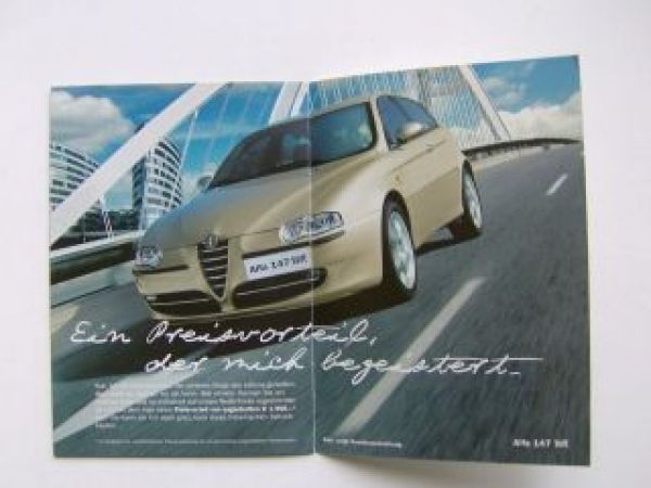 Alfa Romeo 147 Shape Sonderprospekt Flyer NEU Typ937