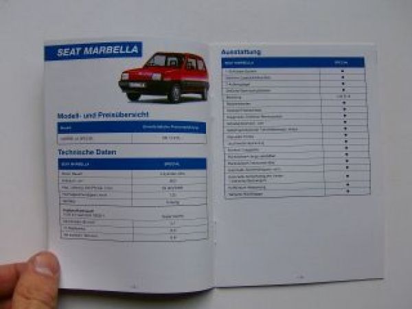 Seat Gesamtpreisliste 3/1993 Marbella Ibiza Toledo Terra