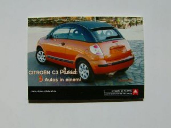 Citroen C3 Pluriel Postkarten NEU