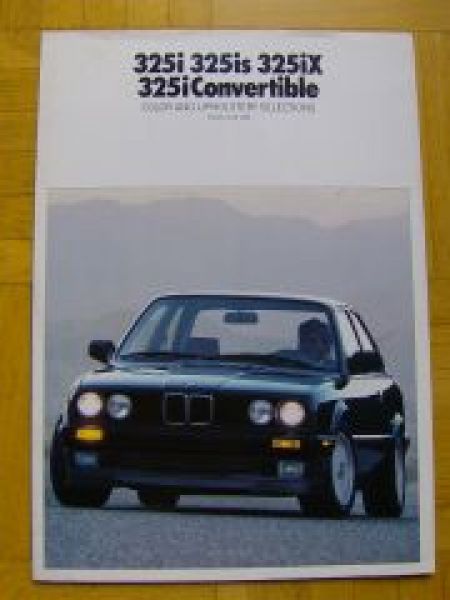 BMW Color and Upholstery Selections 325i/is/ix&Convertible E30 1