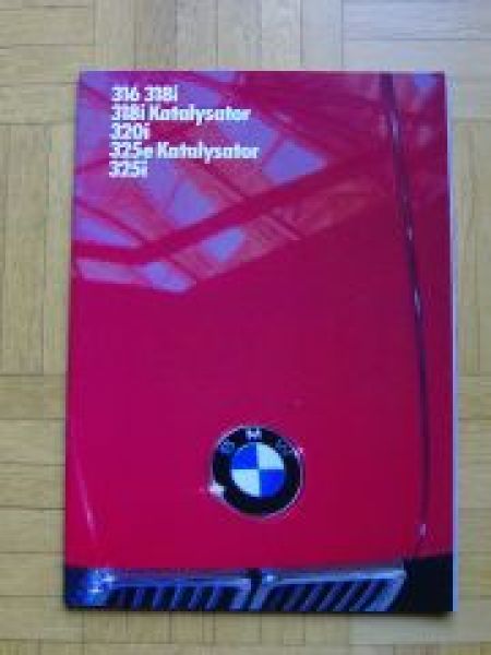BMW 316-325i +325e Kat +318i Kat 1985 E30 Prospekt September 198