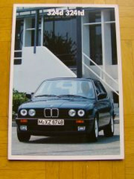 BMW 3er Reihe E30 Prospekt 324d 324td 1988
