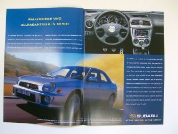 Subaru Herbst 2000 Gesamtprospekt A4 Format NEU