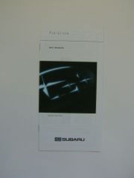Subaru Preisliste alle Modelle 1/2001 NEU