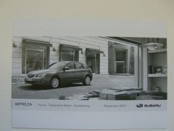 Subaru Impreza Prospekt +Preisliste 9/2007 NEU