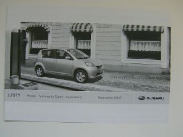 Subaru Justy Prospekt 7/2008 +Preisliste 9/2007 NEU