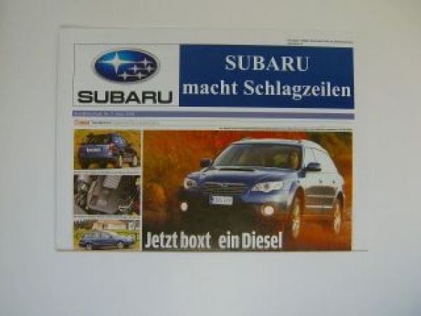 Subaru Presse Nachrichten 2008 NEU