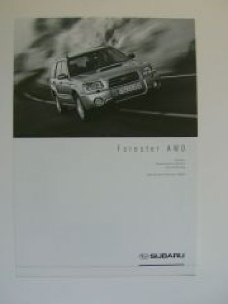 Subaru Forester AWD Preisliste 2/2003 NEU