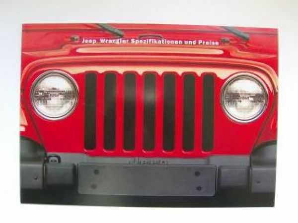 Jeep Wrangler Spezifikationen und Preise 10/2002 NEU