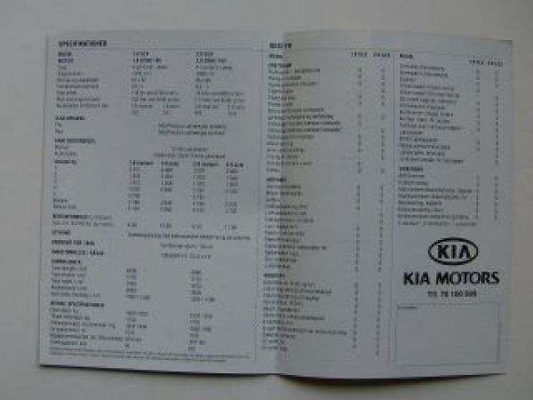 Kia Clarus Prospekt 9/1998 Dänemark Version