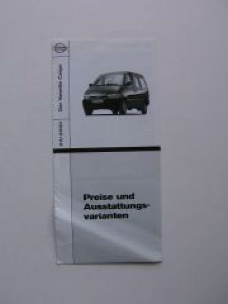 Nissan Vanette Cargo Preise & Ausstattungsvarianten 3/2000