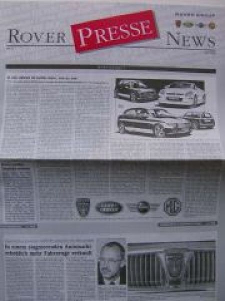 Rover Presse News 6/1998 Neue Mini Neue 75