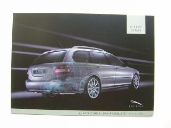 Jaguar X-Type Estate Prospekt 11/2003 +Preisliste
