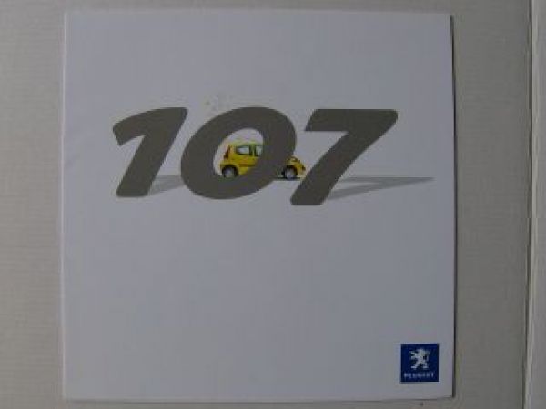 Peugeot 107 Prospekt 4/2005 NEU A5 Format