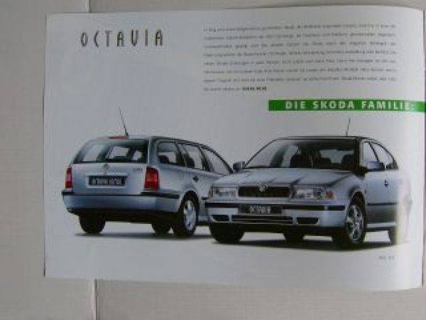 Skoda Unverkennbar alle Modelle Prospekt 8/1998 NEU