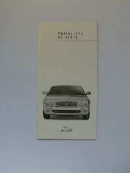 Jaguar XJ-Serie Preisliste September 1999 NEU