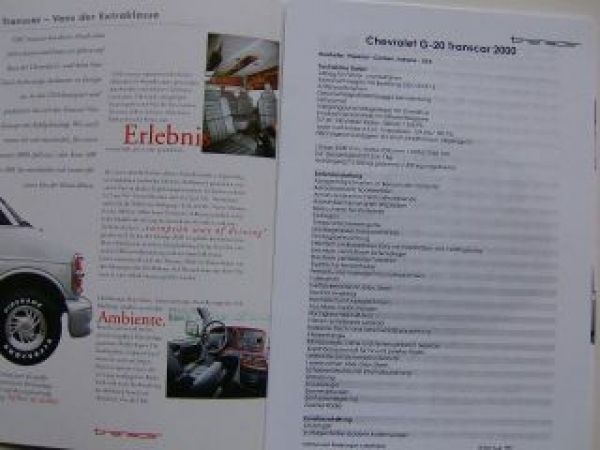 Transcar Van TC2000 TC200 LT +Astro Van +Preisliste 1997/98